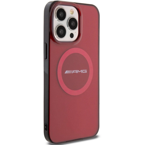 Apple iPhone 15 Pro Max (6.7) Kılıf AMG Orjinal Lisanslı Magsafe Şarj Özellikli Transparan Timeless Kapak - Kırmızı