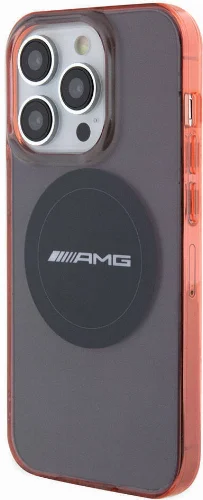 Apple iPhone 15 Pro Max (6.7) Kılıf AMG Orjinal Lisanslı Magsafe Şarj Özellikli Transparan Timeless Kapak - Kırmızı