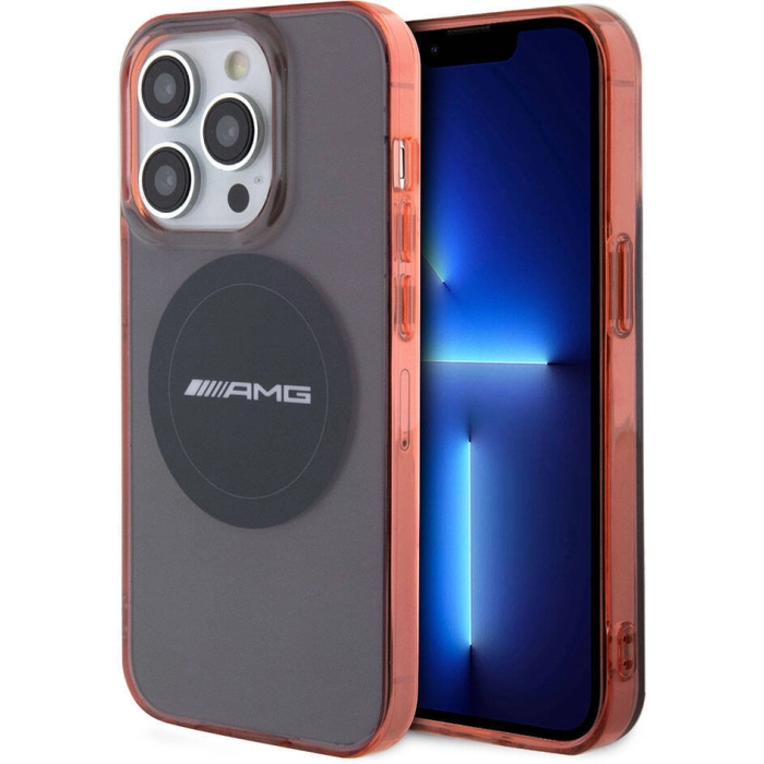 Apple iPhone 15 Pro Max (6.7) Kılıf AMG Orjinal Lisanslı Magsafe Şarj Özellikli Transparan Timeless Kapak - Siyah