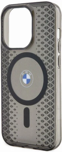 Apple iPhone 15 Pro Max (6.7) Kılıf BMW Magsafe Şarj Özellikli Transparan IML Signature Orjinal Lisanslı Kapak - Siyah