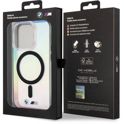 Apple iPhone 15 Pro Max Kılıf BMW Magsafe Şarj Özellikli Transparan Renk Geçişli Iridescent Orjinal Lisanslı Kapak - Karışık