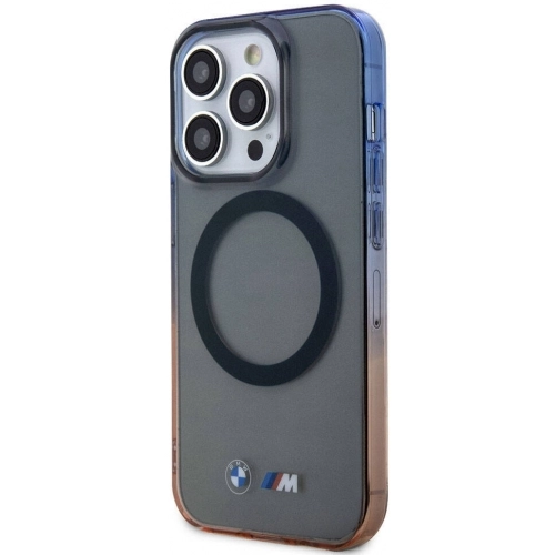 Apple iPhone 15 Pro Max Kılıf BMW Magsafe Şarj Özellikli Transparan Renkli Çerçeveli Orjinal Lisanslı Kapak - Gri