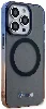 Apple iPhone 15 Pro Max (6.7) Kılıf BMW Magsafe Şarj Özellikli Transparan Renkli Çerçeveli Orjinal Lisanslı Kapak - Gri