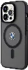 Apple iPhone 15 Pro Max (6.7) Kılıf BMW Orjinal Lisanslı Magsafe Şarj Özellikli IML Baskı Logolu Buzlu Mat Kapak - Siyah