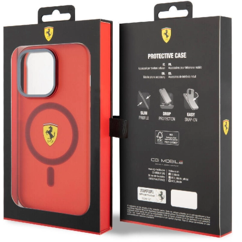 Apple iPhone 15 Pro Max (6.7) Kılıf Ferrari Orjinal Lisanslı Magsafe Şarj Özellikli Kontrast Bumper Kapak - Siyah