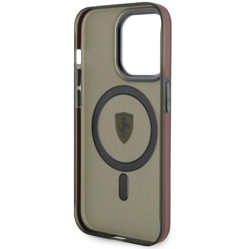 Apple iPhone 15 Pro Max (6.7) Kılıf Ferrari Orjinal Lisanslı Magsafe Şarj Özellikli Kontrast Bumper Kapak - Siyah