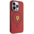 Apple iPhone 15 Pro Max (6.7) Kılıf Ferrari Orjinal Lisanslı Magsafe Şarj Özellikli Kontrast Bumper Kapak - Kırmızı