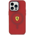 Apple iPhone 15 Pro Max (6.7) Kılıf Ferrari Orjinal Lisanslı Magsafe Şarj Özellikli Kontrast Bumper Kapak - Kırmızı