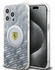 Apple iPhone 15 Pro Max (6.7) Kılıf Ferrari Orjinal Lisanslı Magsafe Şarj Özellikli Multi SF Kapak - Gri