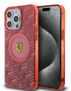 Apple iPhone 15 Pro Max (6.7) Kılıf Ferrari Orjinal Lisanslı Magsafe Şarj Özellikli Multi SF Kapak - Kırmızı