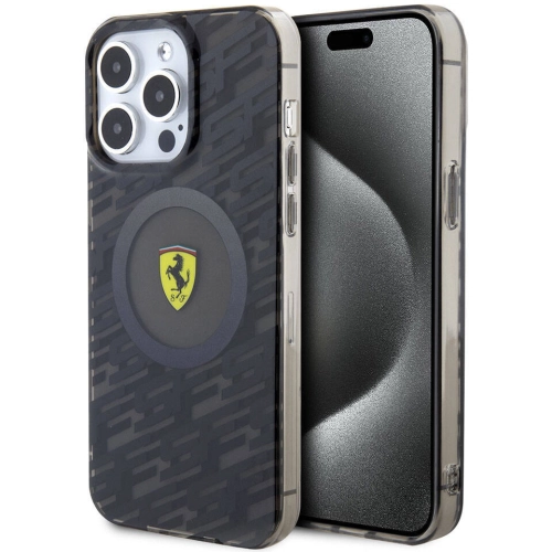 Apple iPhone 15 Pro Max (6.7) Kılıf Ferrari Orjinal Lisanslı Magsafe Şarj Özellikli Multi SF Kapak - Siyah