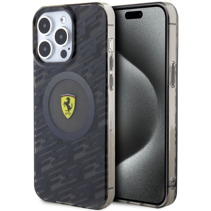 Apple iPhone 15 Pro Max (6.7) Kılıf Ferrari Orjinal Lisanslı Magsafe Şarj Özellikli Multi SF Kapak - Siyah