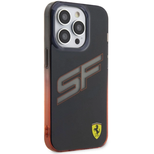 Apple iPhone 15 Pro Max (6.7) Kılıf Ferrari Orjinal Lisanslı Transparan SF Yazılı Kenarları Renk Geçişli Kapak - Kırmızı