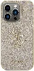 Apple iPhone 15 Pro Max Kılıf Guess Orjinal Lisanslı 4G Büyük Metal Logolu Glitter Kapak - Siyah
