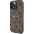 Apple iPhone 15 Pro Max (6.7) Kılıf Guess Orjinal Lisanslı Magsafe Şarj Özellikli 4G Desenli Yazı Logolu Kapak - Kahverengi