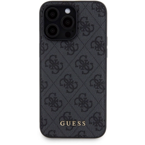 Apple iPhone 15 Pro Max Kılıf Guess Orjinal Lisanslı Magsafe Şarj Özellikli Yazı Logolu 4G Desenli Kapak + Powerbank 5000mAh 2in1 Set - Kahverengi