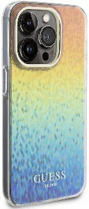 Apple iPhone 15 Pro Max Kılıf Guess Orjinal Lisanslı Yazı Logolu Mirror Disco Kapak - Colorful