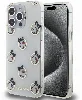 Apple iPhone 15 Pro Max (6.7) Kılıf Hello Kitty Orjinal Lisanslı Elektroplating Kaplama Kabarcık Baskılı Kapak - Beyaz