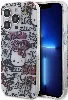 Apple iPhone 15 Pro Max (6.7) Kılıf Hello Kitty Orjinal Lisanslı İkonik Logolu Etiket Graffiti Kapak - Beyaz