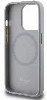 Apple iPhone 15 Pro Max (6.7) Kılıf Hello Kitty Orjinal Lisanslı Magsafe Şarj Özellikli Baskı Logolu Uyuyan Kitty Deri Kapak - Gümüş