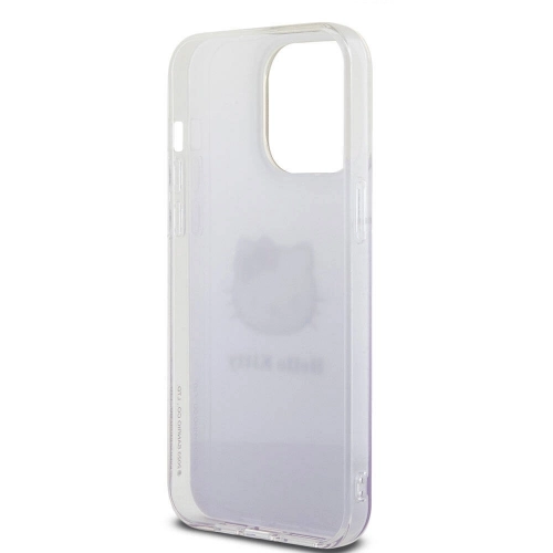 Apple iPhone 15 Pro Max Kılıf Hello Kitty Orjinal Lisanslı Yazı ve İkonik Logolu Elektroplating Kaplama Gradyan Kapak - Mor