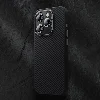 Apple iPhone 15 Pro Max Kılıf Karbon Fiber Magsafe Şarj Özellikli Benks Hybrid ArmorPro 600D Kevlar Kapak - Siyah