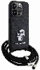 Apple iPhone 15 Pro Max (6.7) Kılıf Karl Lagerfeld Askı İpli K&C Metal Logo Orjinal Lisanslı Kapak - Siyah