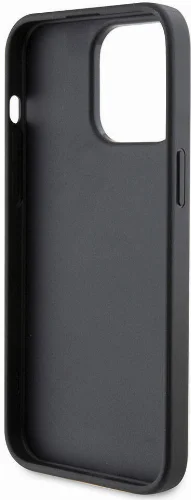 Apple iPhone 15 Pro Max (6.7) Kılıf Karl Lagerfeld Kartlıklı Saffiano K&L Patch Orjinal Lisanslı Kapak - Siyah