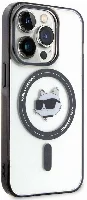 Apple iPhone 15 Pro Max (6.7) Kılıf Karl Lagerfeld Magsafe Şarj Özellikli IML Choupette Orjinal Lisanslı Kapak - Şeffaf