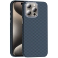 Apple iPhone 15 Pro Max (6.7) ile Uyumlu Kılıf MagSafe Şarj Özellikli Karbon Fiber Görünümlü Gros Kapak - Lacivert