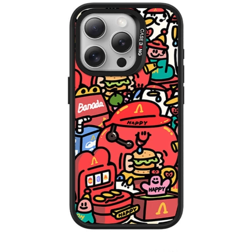 Apple iPhone 15 Pro Max (6.7) Kılıf Magsafe Şarj Özellikli Ayrılabilir Arka Panel Casebang Ahhey Serisi Kapak - Kırmızı