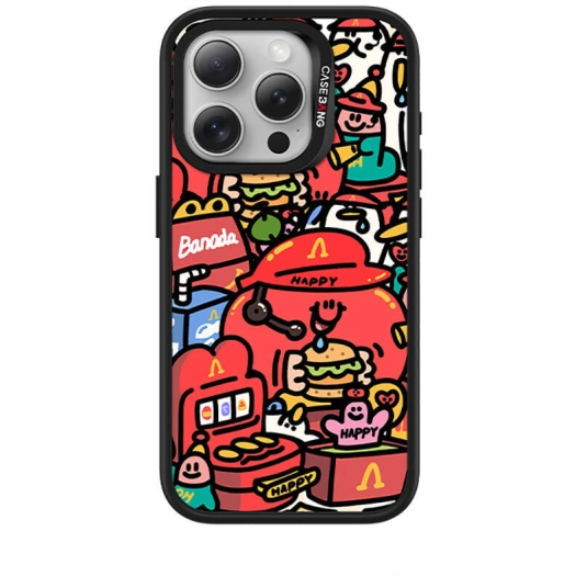 Apple iPhone 15 Pro Max (6.7) Kılıf Magsafe Şarj Özellikli Ayrılabilir Arka Panel Casebang Ahhey Serisi Kapak - Kırmızı