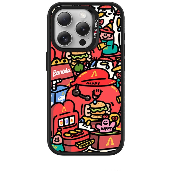 Apple iPhone 15 Pro Max (6.7) Kılıf Magsafe Şarj Özellikli Ayrılabilir Arka Panel Casebang Ahhey Serisi Kapak - Kırmızı