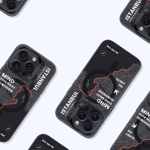 Apple iPhone 15 Pro Max (6.7) Kılıf Magsafe Şarj Özellikli Benks City Serisi Kapak - Siyah-Turuncu