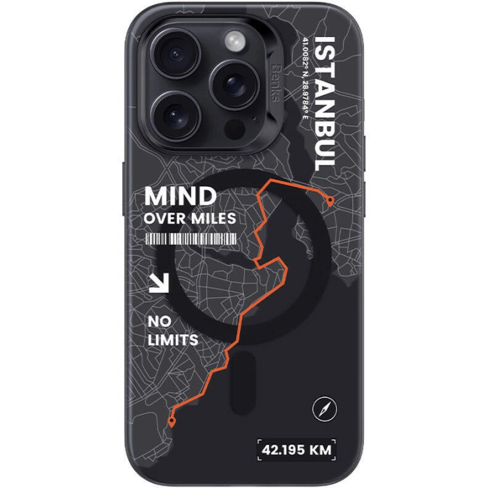 Apple iPhone 15 Pro Max (6.7) Kılıf Magsafe Şarj Özellikli Benks City Serisi Kapak - Siyah-Turuncu