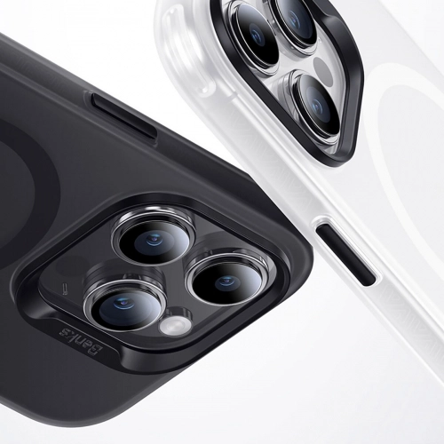 Apple iPhone 15 Pro Max Kılıf Magsafe Şarj Özellikli Benks Lucid Armor Kapak - Siyah