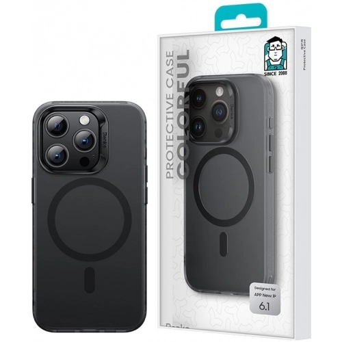 Apple iPhone 15 Pro Max Kılıf Magsafe Şarj Özellikli Benks Lucid Armor Kapak - Siyah