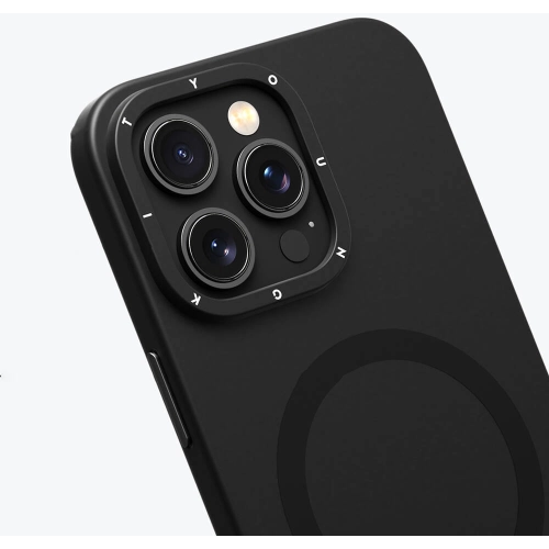 Apple iPhone 15 Pro Max (6.7) Kılıf Magsafe Şarj Özellikli Çizilmeye ve Aşınmaya Dayanıklı Youngkit Velvet Magnet Serisi Kapak - Gri