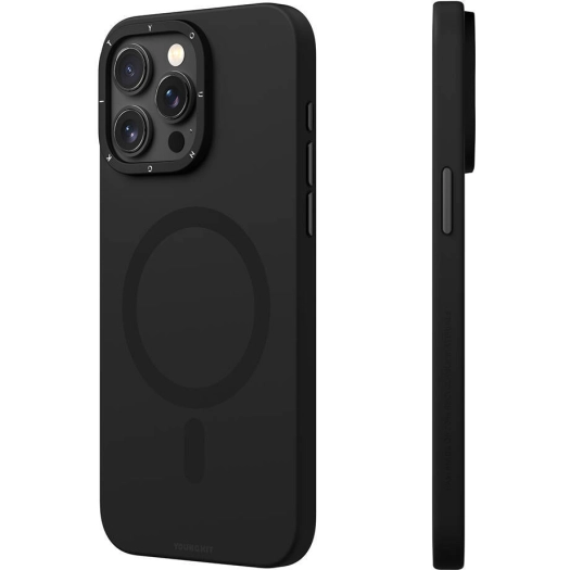 Apple iPhone 15 Pro Max (6.7) Kılıf Magsafe Şarj Özellikli Çizilmeye ve Aşınmaya Dayanıklı Youngkit Velvet Magnet Serisi Kapak - Siyah