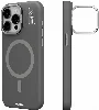 Apple iPhone 15 Pro Max (6.7) Kılıf Magsafe Şarj Özellikli Kamera Standlı Silikon Youngkit Bitty Cream Kapak - Gri