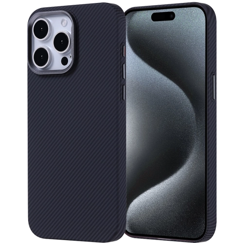 Apple iPhone 15 Pro Max (6.7) Kılıf Magsafe Şarj Özellikli Karbon Fiber Görünümlü Zore Nekst Kapak - Siyah