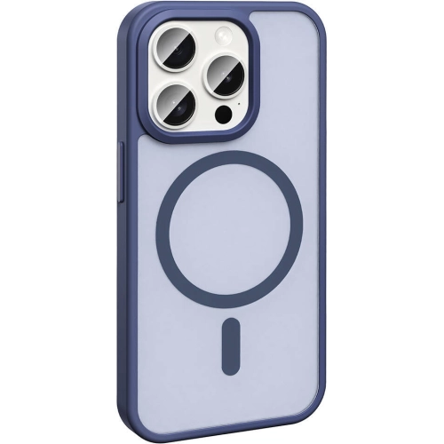 Apple iPhone 15 Pro Max (6.7) Kılıf Magsafe Şarj Özellikli Renkli Mat Arka Yüzey Sio Kapak - Gri