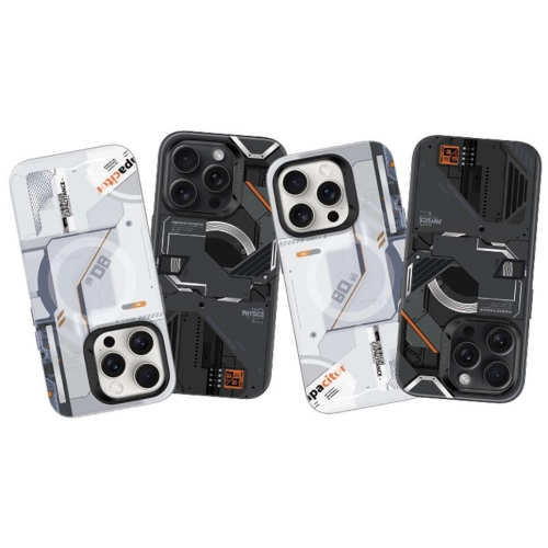 Apple iPhone 15 Pro Max (6.7) Kılıf MagSafe Şarj Özellikli Mekanik Tasarımlı Benks Perspective Serisi Kapak - Beyaz