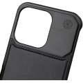 Apple iPhone 15 Pro Max (6.7) Kılıf Magsafe Şarj Özellikli Mekanizmalı Koku Hazneli Zore Mostar Kapak - Siyah