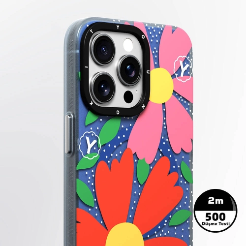 Apple iPhone 15 Pro Max (6.7) Kılıf Magsafe Şarj Özellikli Sunshine Tasarımlı Youngkit Colorful Serisi Kapak - Kırmızı