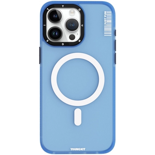 Apple iPhone 15 Pro Max Kılıf Magsafe Şarj Özellikli Youngkit Colored Sand Serisi Kapak - Pembe