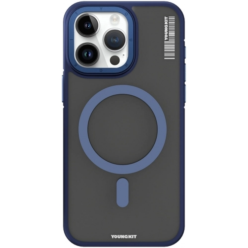 Apple iPhone 15 Pro Max Kılıf Magsafe Şarj Özellikli Youngkit Rock Sand Serisi Kapak - Gri
