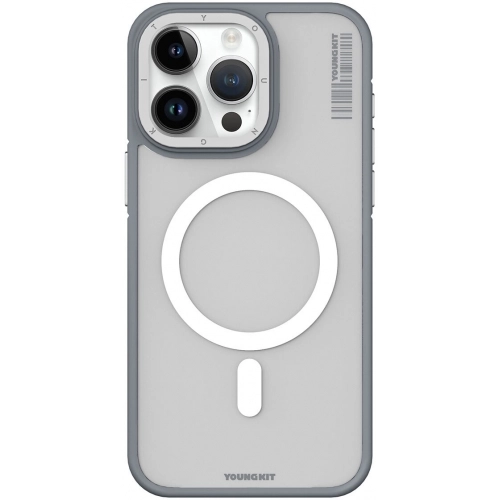 Apple iPhone 15 Pro Max Kılıf Magsafe Şarj Özellikli Youngkit Rock Sand Serisi Kapak - Mavi