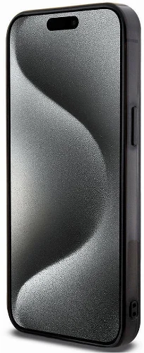 Apple iPhone 15 Pro Max (6.7) Kılıf Mercedes Benz Orjinal Lisanslı Magsafe Şarj Özellikli Çift Katmanlı Paralel Çizgi Desenli Kapak - Siyah