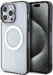 Apple iPhone 15 Pro Max (6.7) Kılıf Mercedes Benz Orjinal Lisanslı Magsafe Şarj Özellikli Çift Katmanlı Paralel Çizgi Desenli Kapak - Beyaz